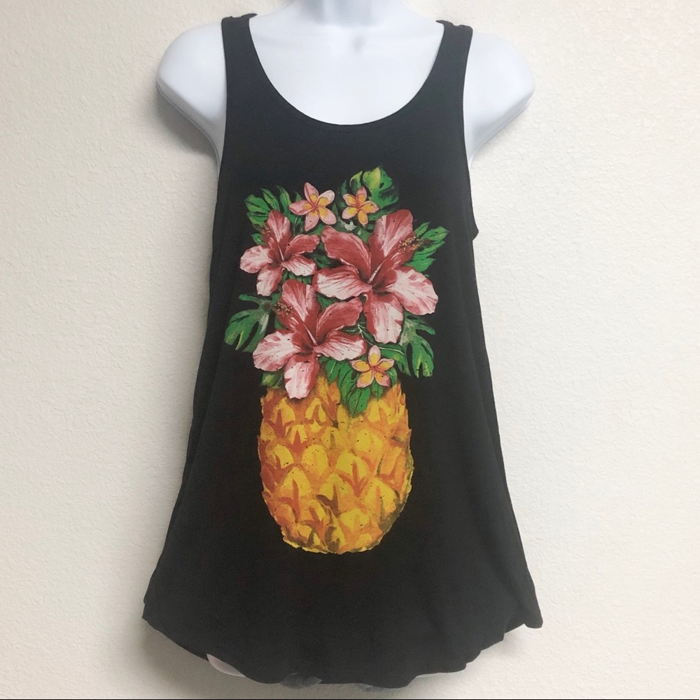 Tropical Pineapple Print Tank Top